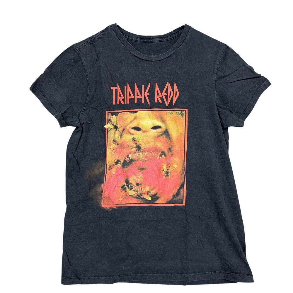 Trippie Redd Womens Graphic Tee Black Short Sleeve Hip Hop Bee Design Candyman M
